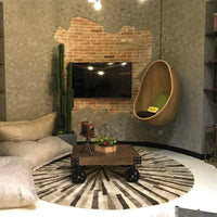 Outdoor Wicker Rattan Hanging Egg Chair with Stand for Patio Balcony Garden