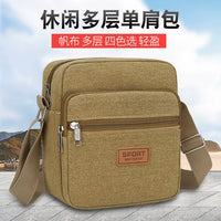 Men's Canvas Shoulder Bag Casual Crossbody Phone Pouch