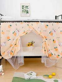 Student Dormitory Bed Curtain Mosquito Net Combo with Blackout Privacy for Bunk Beds