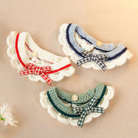 Pet Knitted Scarf Collar with Bow Tie for Cats and Dogs - Teddy, Pomeranian