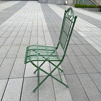 Outdoor Garden Wrought Iron Vintage Foldable Chair for Villa Homestay Dining and Home Use, Single Person Backrest Chair