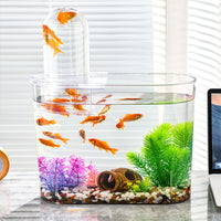Negative Pressure Desktop Fish Tank Small Goldfish Bowl Living Room Plastic Aquarium Micro Landscape Ecological Tank