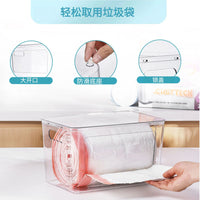 Waterproof Wall-Mounted Garbage Bag Dispenser with Lid for Kitchen Storage and Organization