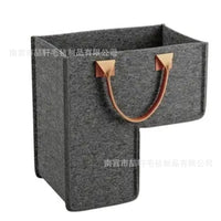 Felt Storage Tote Bag with Leather Handle, Large Capacity Multi-functional Basket for Gifts and Organization