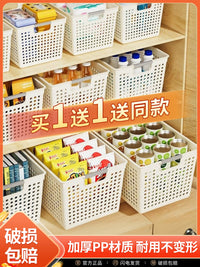 Stackable Plastic Storage Bins with Handles for Kitchen Pantry and Home Organization