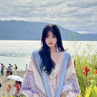 Ethnic Style Knitted Long Shawl for Women - Travel Fashion Cape Scarf
