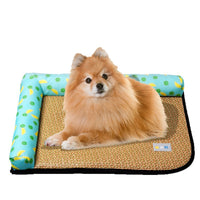 Pet Cooling Mat Breathable Summer Sleeping Pad for Cats and Small Dogs, Polyester Cotton Edge Square Pet Bed
