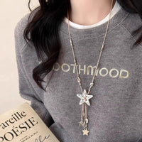 Vintage Industrial Style Braided Rope Star Tassel Necklace Pendant