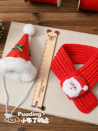 Christmas Pet Hat and Scarf Set for Small Dogs - Festive Maltese & Yorkshire Terrier Outfits