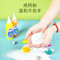 Kids Magic Water Elf DIY Ocean Animal Craft Kit with Glowing Pigments and Landscape Bottle