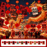 2026 New Year Spring Festival Banner Garland for Store Mall Decoration