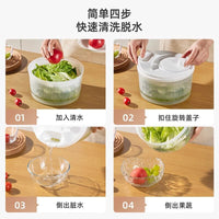 Manual Salad Spinner and Vegetable Dryer with Large Capacity Washing Bowl