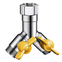 Y/T-Shape 1-in-2/3-out Water Splitter Valve for Washing Machine Inlet Hose