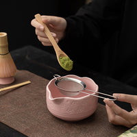 Sakura Matcha Tea Ceremony Set with Ceramic Bowl and Bamboo Whisk, 8-Piece Kit