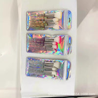 7-Piece Crystal Handle Makeup Brush Set with Soft Bristles and Glitter Handles