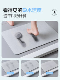 Diatomaceous Earth Bath Mat Quick Dry Absorbent Non-Slip Bathroom Floor Mat