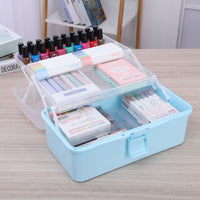 Portable 2/3-Layer Storage Box with Handle for Crafts, Toys, and Medicine