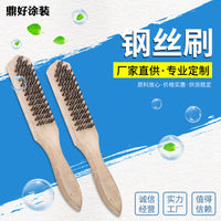Wire Brush Set with Wooden/Plastic Handle for Rust Removal and Cleaning