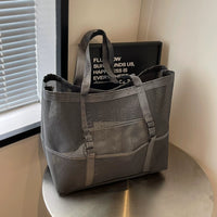 Large Capacity Mesh Beach Tote Bag for Swimming, Travel, and Gym
