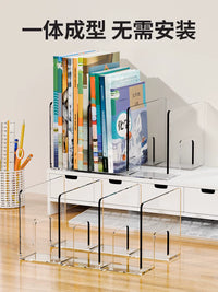 Acrylic Desktop Bookends and Organizer for Students and Office