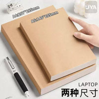 A4/A5 Kraft Paper Notebook Set, Blank/Lined Pages, Thick 256-Page Journal for Students and Artists