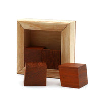 GM Mini Square Puzzle Brain Teaser Wooden Toy for Adults and Children