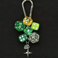 Vintage Dice Bag Charm Keychain for Phones and Bags, Retro Design