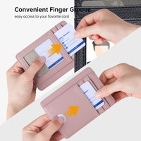 Compact PU Leather Card Holder Wallet for Women, Multi-Card Slots, Anti-Demagnetization