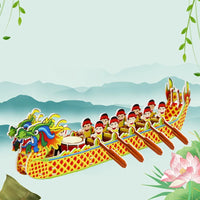 DIY 3D Dragon Boat Puzzle Model Kit with LED Light, Paper Craft for Festivals and Play
