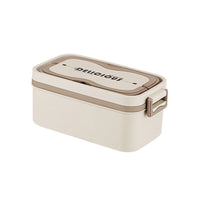 Portable Double-Layer Lunch Box with 304 Stainless Steel or PP Liner, Microwave Safe Bento Box for Students