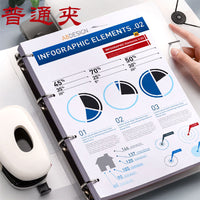 A4 4-Hole Loose Leaf Binder with Insert Pockets