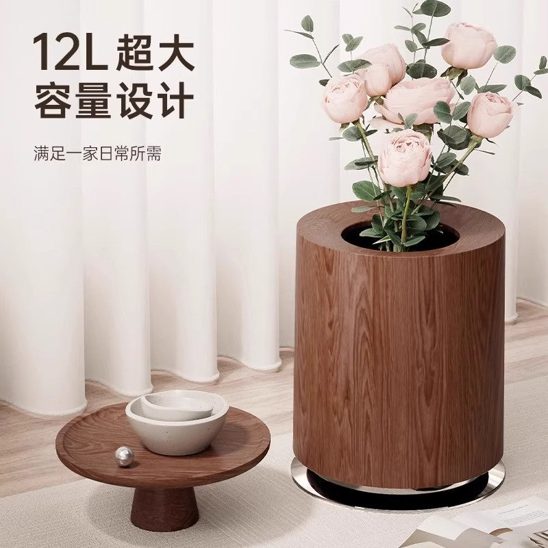 2025 Wood Grain Trash Can, Large Capacity, Vintage Style for Living Room, Bedroom, Office, Kitchen, Bathroom