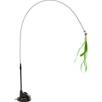 Cat Teaser Wand with Suction Cup Base and Feather/Foxtail Attachments