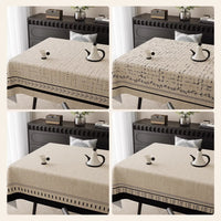 Vintage Style Tablecloth Oil-proof Waterproof Heat-resistant Wash-free Luxury Dining Table Cover French Retro Coffee Table Cloth