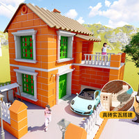 DIY Miniature Tiling House Model Kit for Kids - Educational Building Toy with Tools and Cement