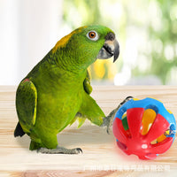 Bird Parrot Chewing Toy with Bell Ball Foot Claw Toy Stand Perch for Small to Medium Birds