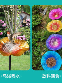 Outdoor Bird Feeder with Bee Drinking Tray for Garden & Yard Decoration