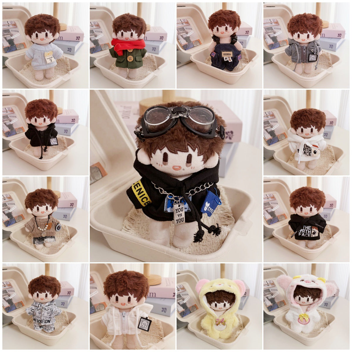 Doll Clothes Set for 10cm/16cm Cotton Dolls, Various Styles
