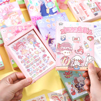 Cute Cartoon Girl Washi Sticker Pack for Journaling - 50 Sheets INS Stationery Decoration