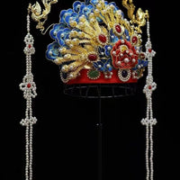 Ming Dynasty Style Faux Pearl Hairpin Set for Hanfu Wedding Phoenix Crown Headdress