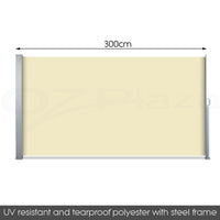Retractable Aluminum Side Awning for Sun and Wind Protection, UV Resistant