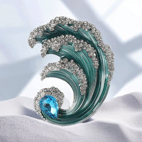 Luxury Wave Brooch Pin for Women, Vintage Style Suit Lapel Pin, Elegant Accessory