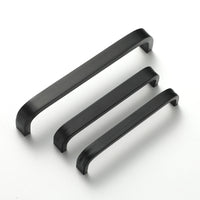 Aluminum Alloy Cabinet Drawer Pulls, Matte Black/Bright Gold Handles for Wardrobe Doors