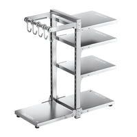 Multi-layer 304 Stainless Steel Pot Rack Organizer for Kitchen Cabinet Under Sink with Hooks
