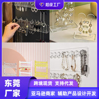 Acrylic Wall-Mounted Jewelry Organizer for Earrings, Necklaces, and Rings