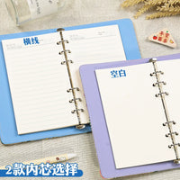 A6 Fabric Loose-Leaf Notebook with Blank Refills, Portable Pocket Journal for Notes and Sketches