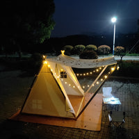 Outdoor Camping Triangle Tent for Rooftop Dining, Scenic Spots, B&B Hotpot & BBQ, Rainproof Shelter, European Simple Style