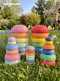 BABYFUN Rainbow River Stone Kids Sensory Training Equipment Balance Toy for Kindergarten and Home