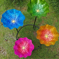 Outdoor Garden Bird Feeder Tray with Stake, Creative Flower Design