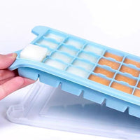 Silicone Ice Cube Tray with Lid, Food-Grade Ice Maker Mold for Homemade Ice Cubes, Creative Ice Storage Box for Home Use